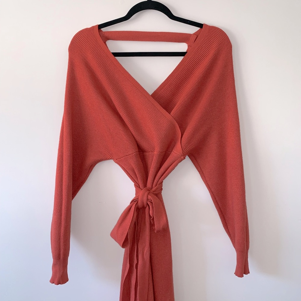 Burnt Orange Sweater Dress- S